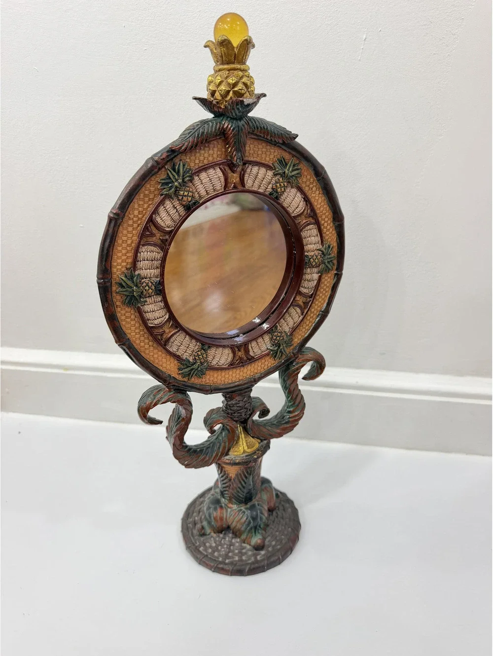 Vintage Beautiful colorful dressing table mirror 18 inches tall